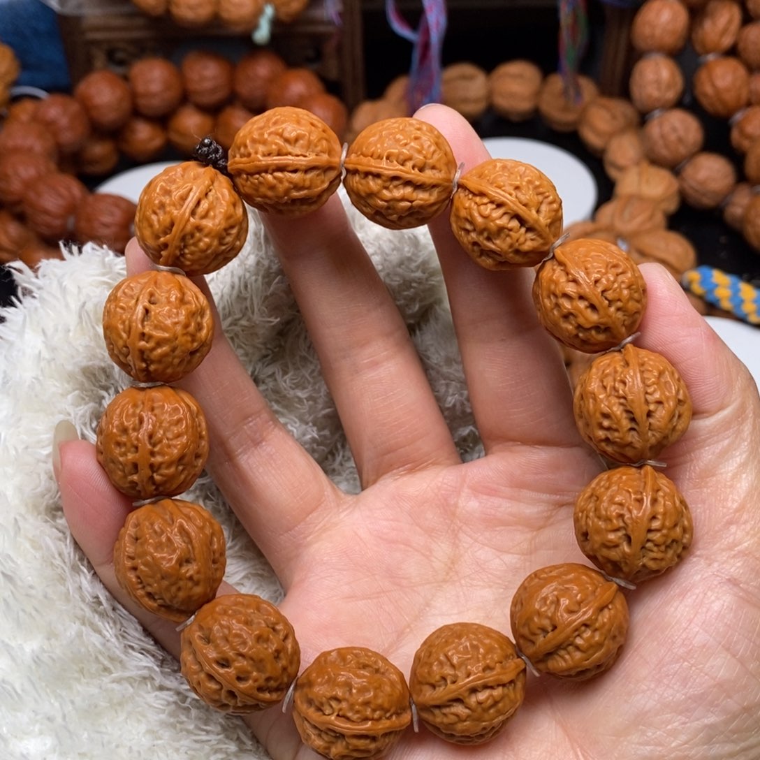 桃核手串小八棱，