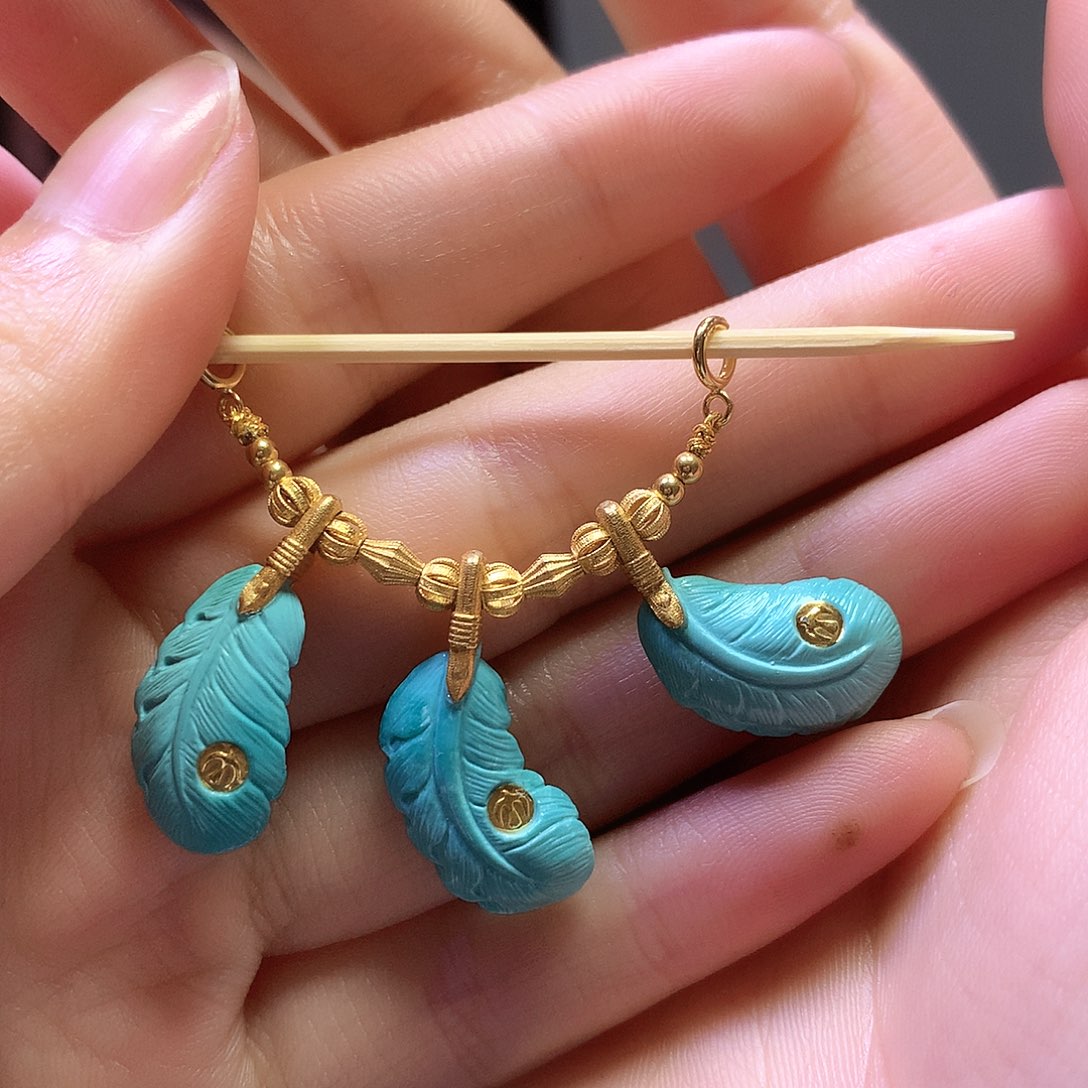 绿松石18K金镶嵌半链