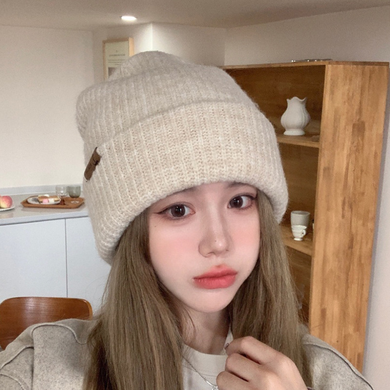 腈纶女针织帽毛线帽帽子保暖2025显脸小秋冬季冷帽护耳防寒大头围