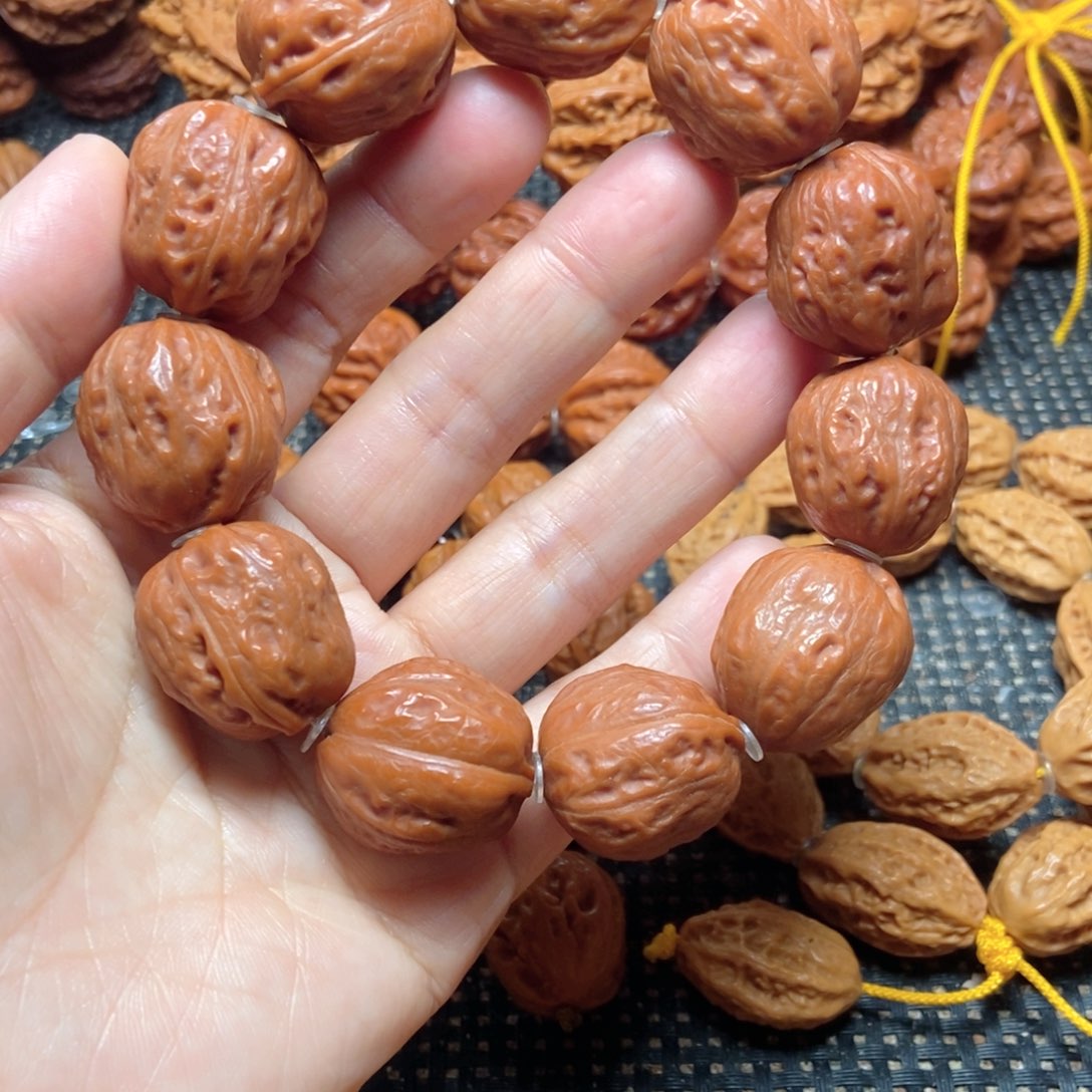 桃核手串红皮金蟾