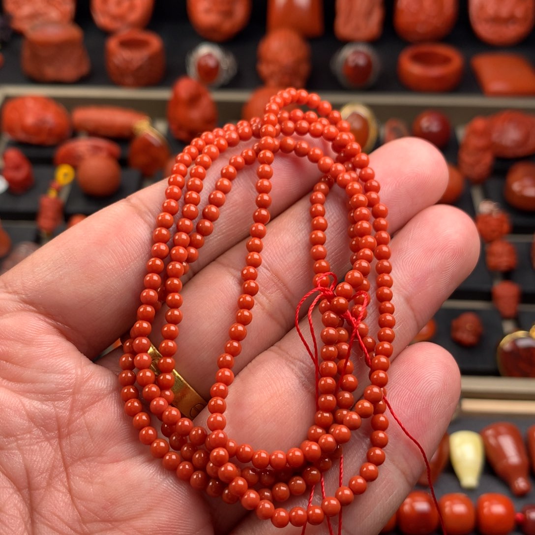 南红玛瑙小米珠3+未镶嵌