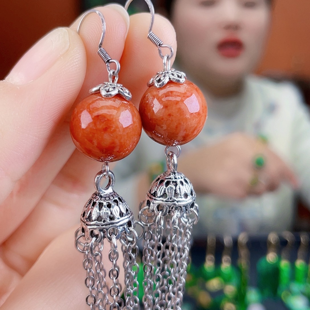 翡翠未镶嵌耳饰饰品