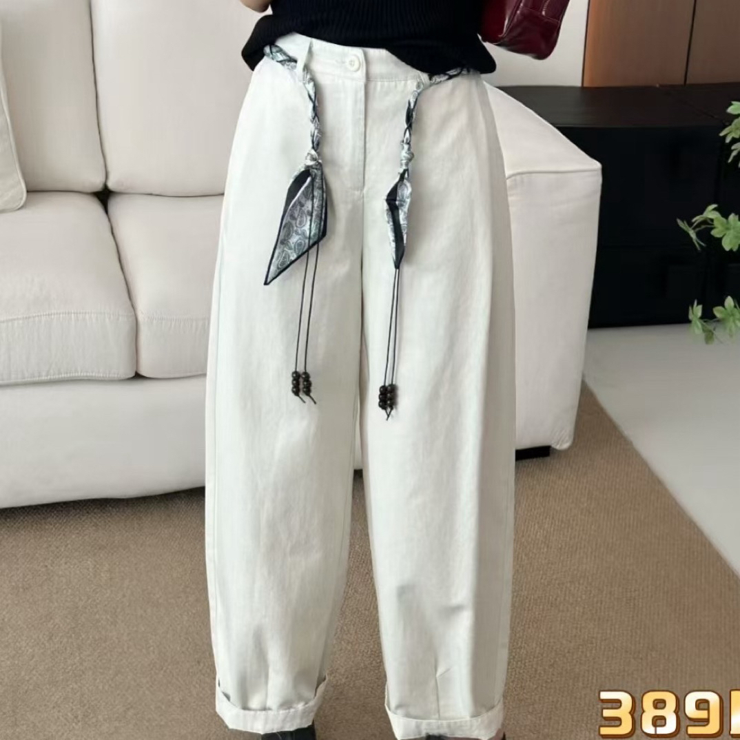 考拉灰复古港风百搭休闲直筒阔腿长裤秋季新款女裤
