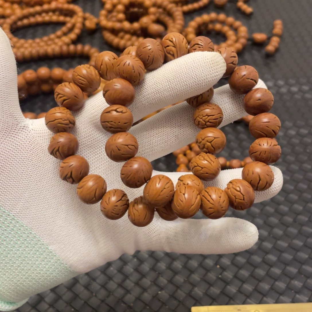 桃核吊坠西北核小龙纹横打苹果珠全品毕业级12+*15两条