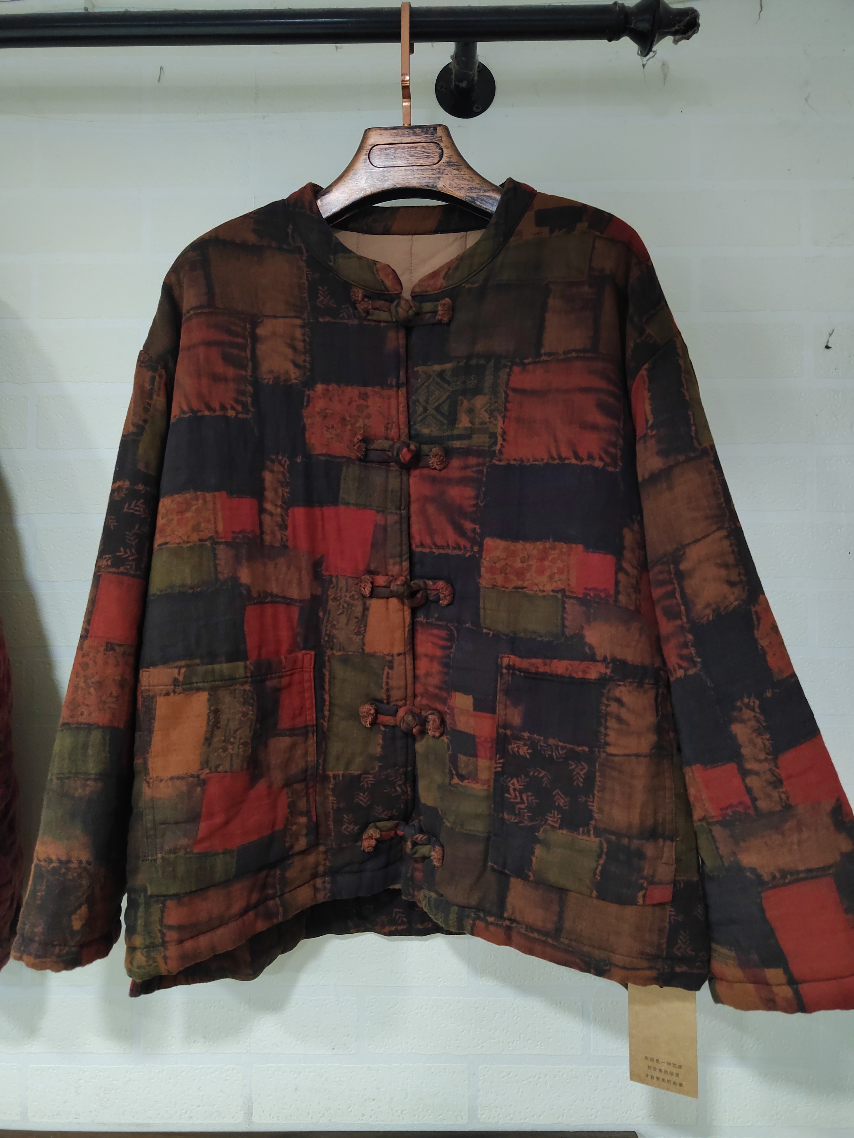 特价新中式复古盘扣小立领印花小棉袄国风加厚棉衣