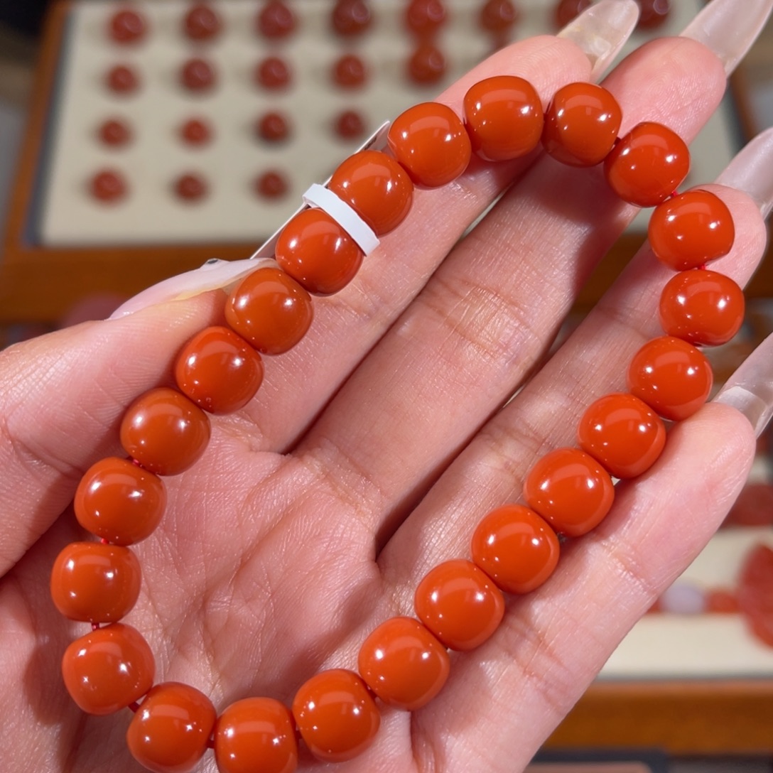 南红玛瑙未镶嵌老型手串 9mm