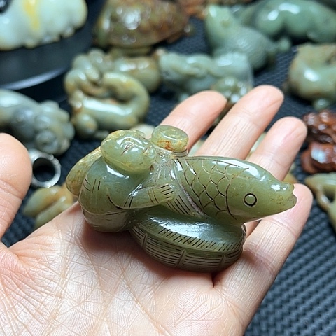 白玉菩提吊坠摆件
