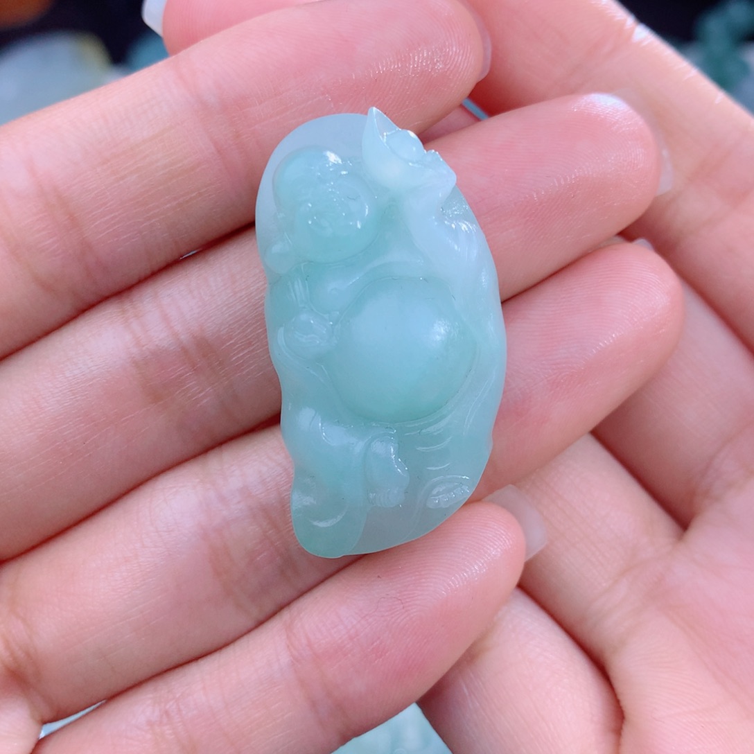 未镶嵌定制翡翠逍遥佛