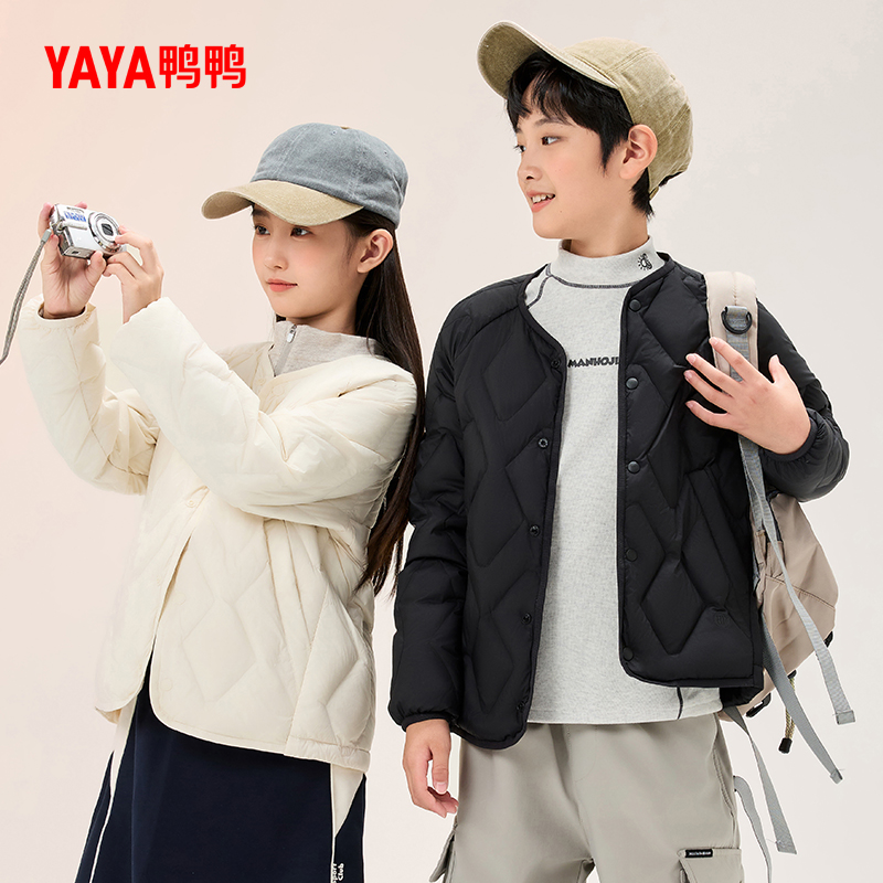 YAYA/鸭鸭儿童轻薄羽绒服冬季2025新青少年学生童装外套羽绒衣