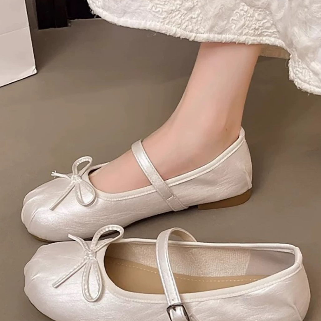 亮点女人特大码40-43蝴蝶结浅口单鞋女夏季一字扣玛丽珍鞋百搭
