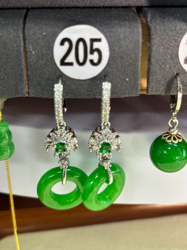 天然缅甸翡翠A货经典大气时尚耳饰 205