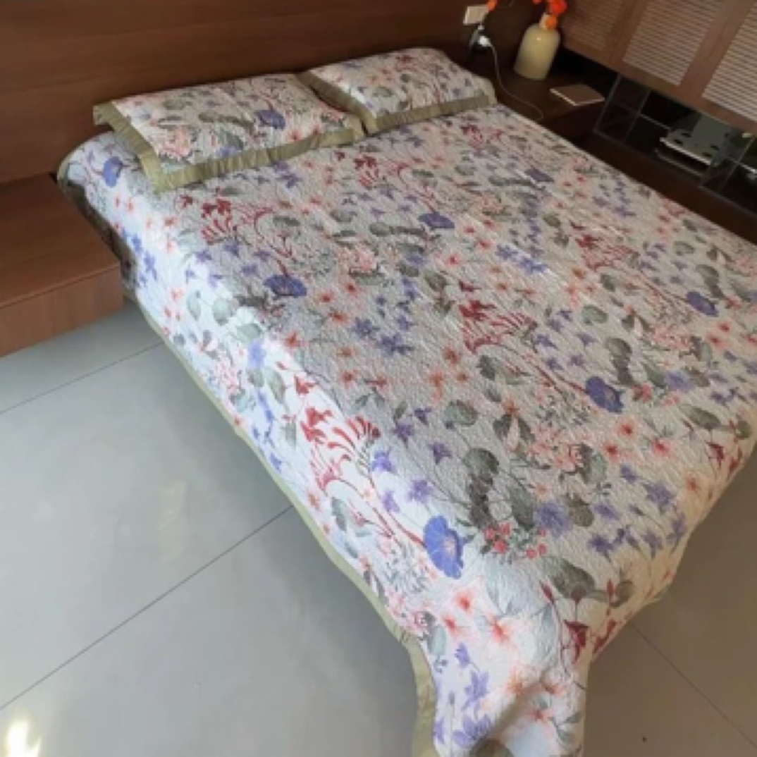 直播间样品～莱赛尔天丝床盖三件套245*250微瑕～E70(少一只枕套）