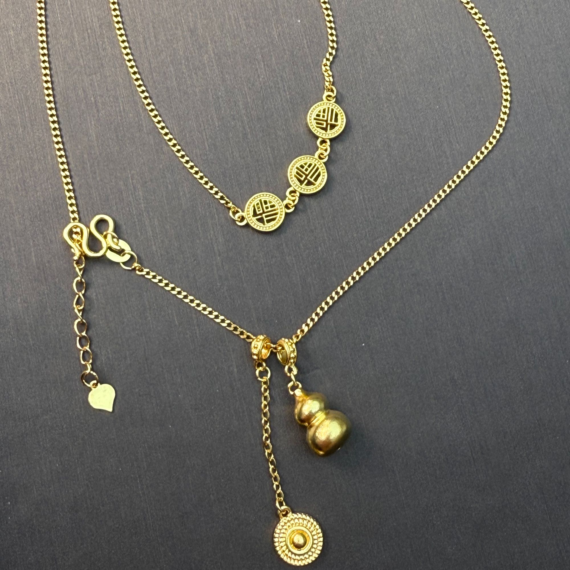 坠链均足银 福字葫芦套链