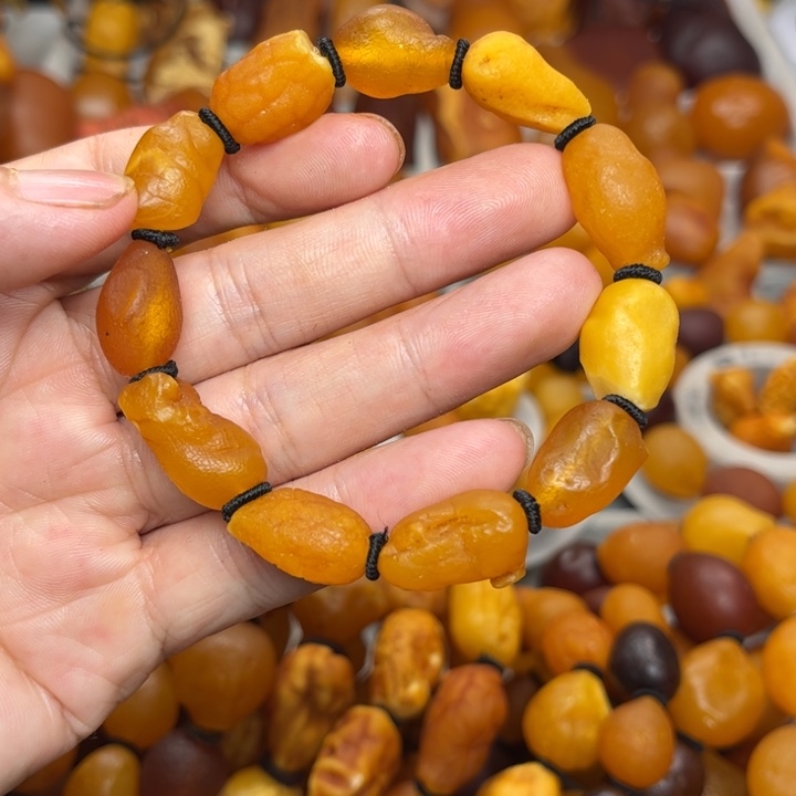 裸石琥珀未镶嵌天然蜜蜡手串