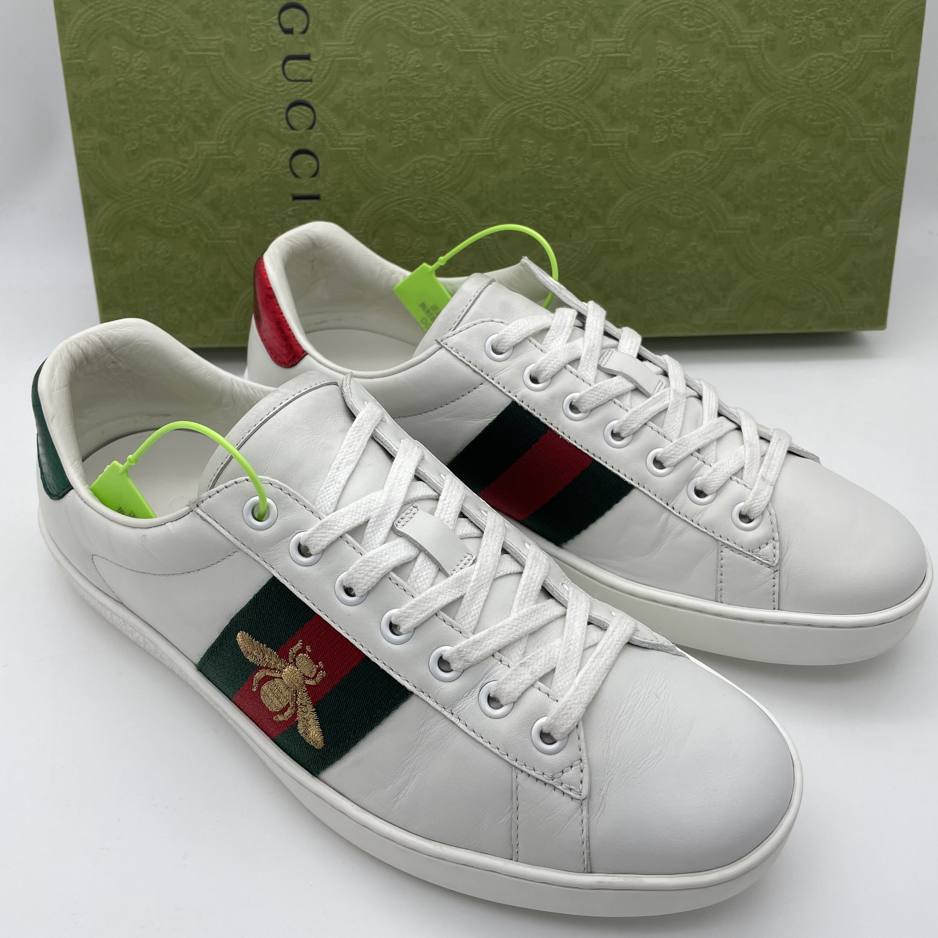 95新 GUCCI/古驰 37欧码/白色蜜蜂休闲板鞋
