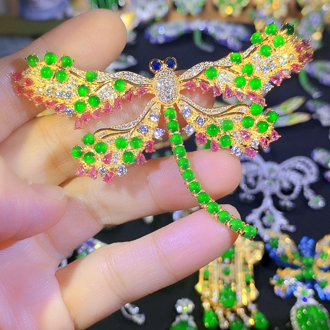 吊坠(不含链)银S925镶嵌翡翠天*