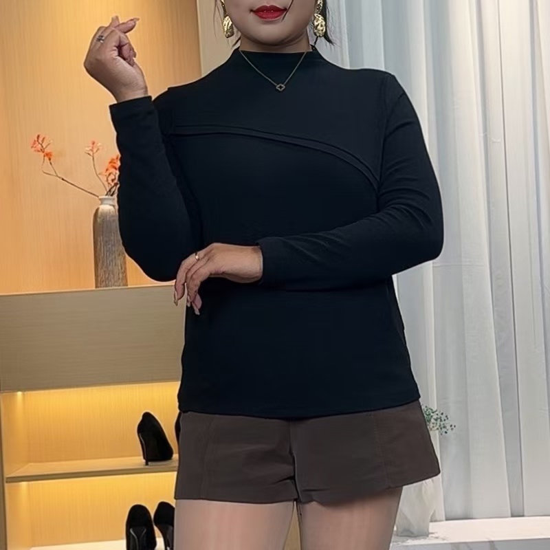 女士春秋季新款内搭打底衫长袖半高领T恤时尚休闲弹力小衫NA-913