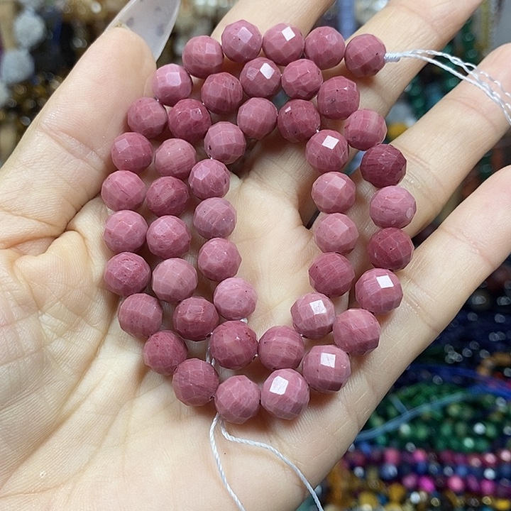 玛瑙/玉髓未镶嵌珠宝半成品天然红木纹切面卡8mm