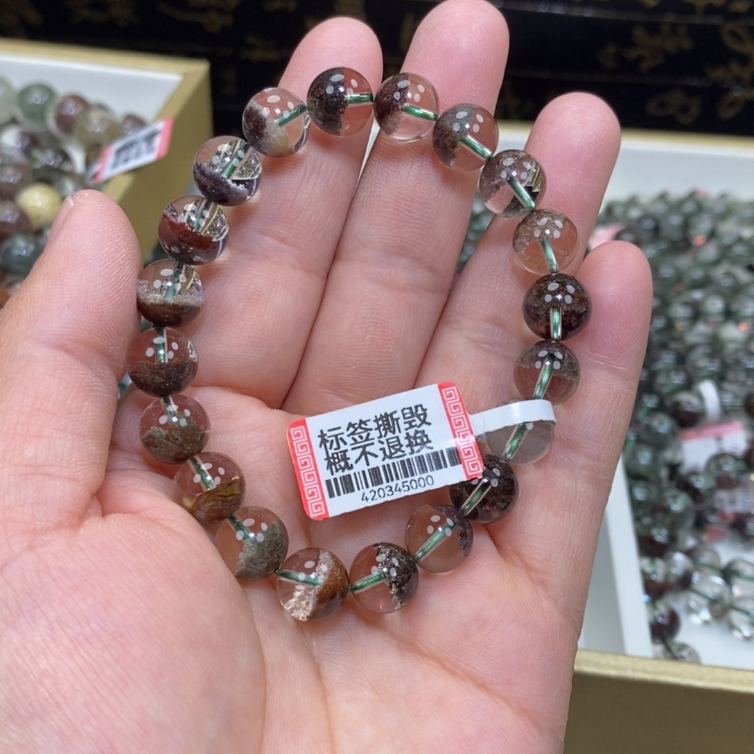 水晶绿幽灵手串未镶嵌金**！