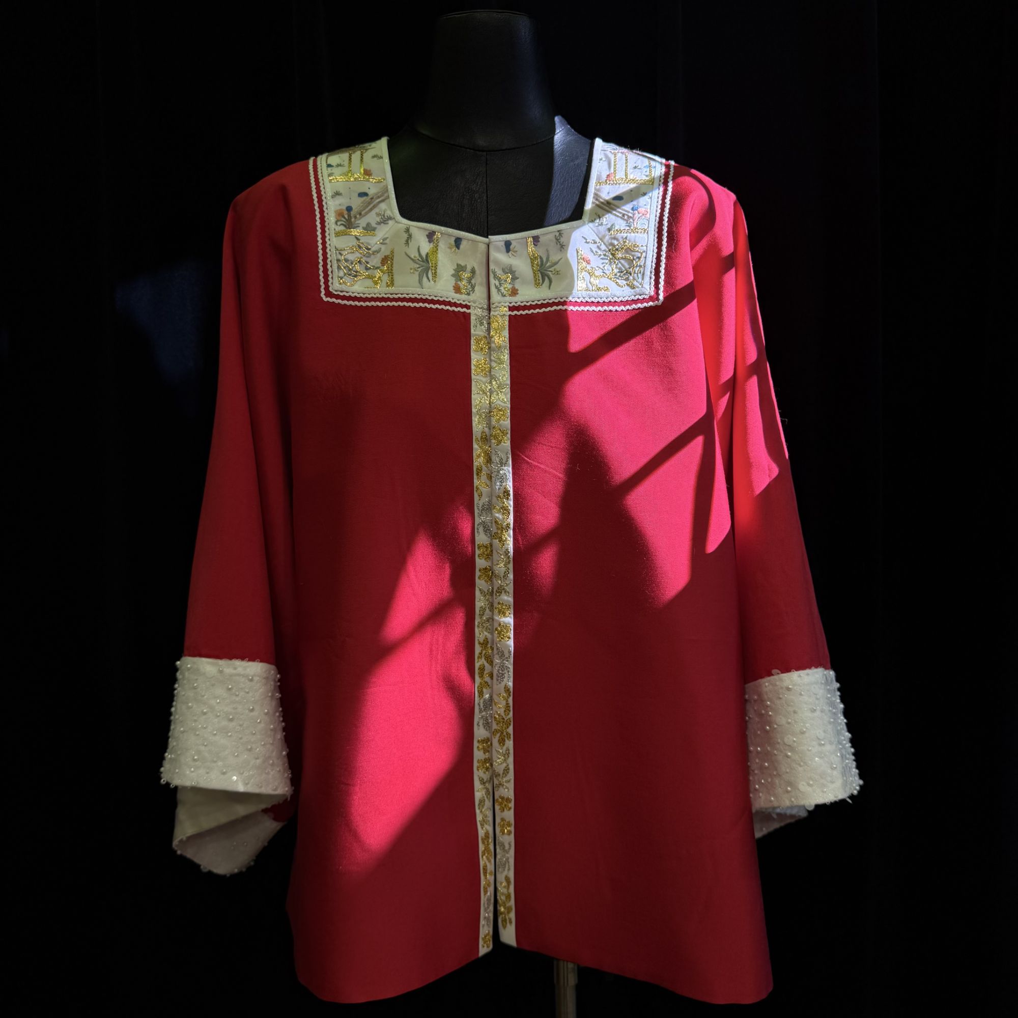 薄款方领常规款长袖上衣新中式