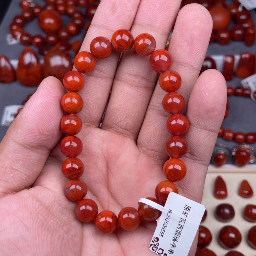 南红玛瑙未镶嵌瓦西南红原矿圆珠手串9mm