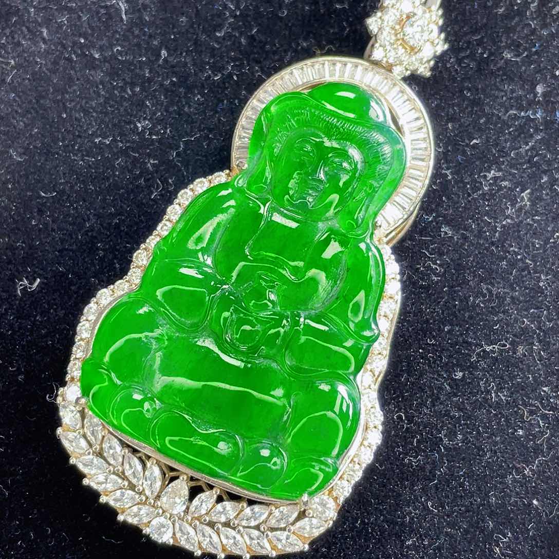 翡翠吊坠(不含链)银S925镶嵌