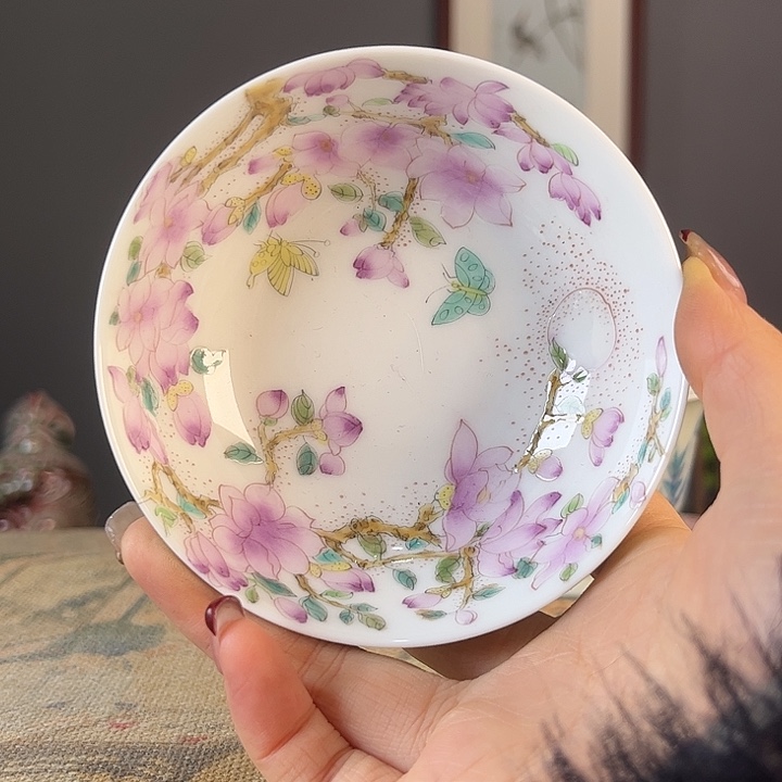 摆件景德柴烧茶杯多人