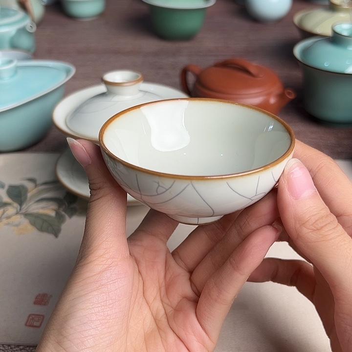 龙泉云间青瓷小米茶器