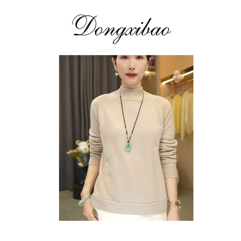 【双股加厚】一件过冬真正的A类纱纯山羊绒半高毛衣