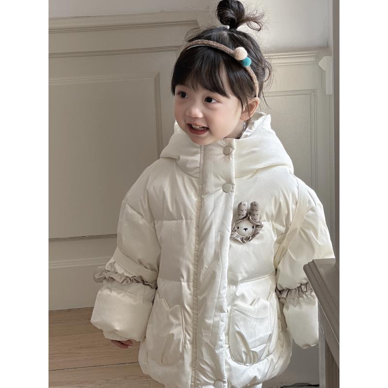 2024新款可爱婴幼童洋气冬季连帽儿童90%白鸭绒加厚羽绒服B26-988