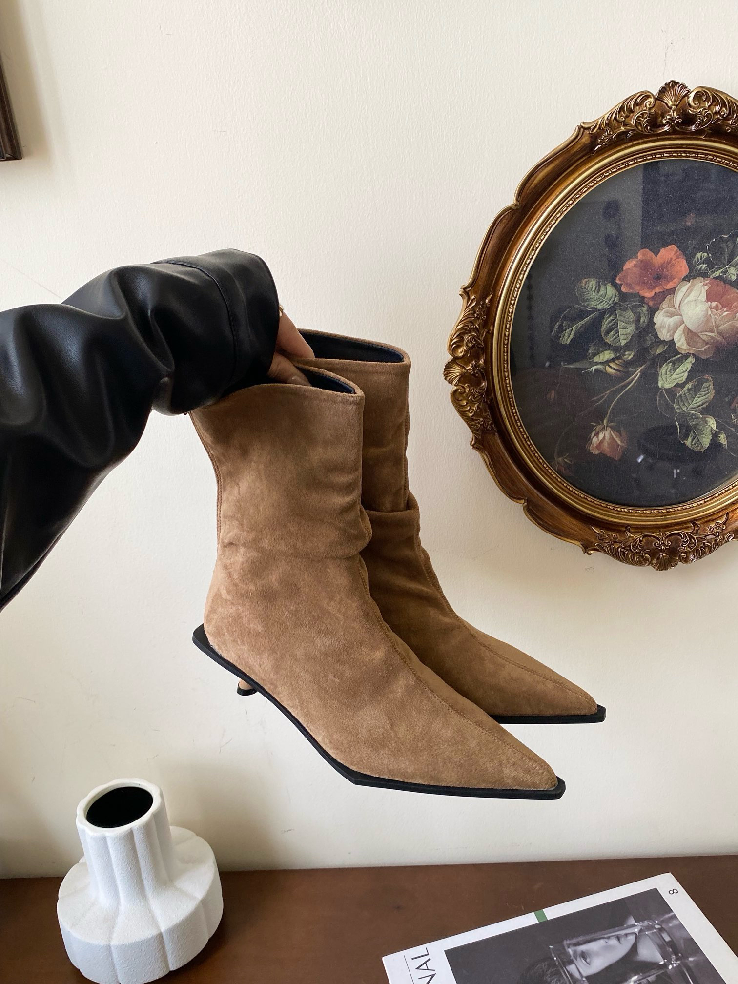 2088-9女欧美风韩版细跟秋季冬套筒短靴时装靴显瘦瘦瘦筒靴时尚