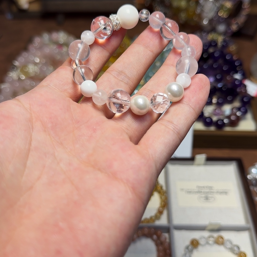 水晶手链合金s****u白水晶多宝