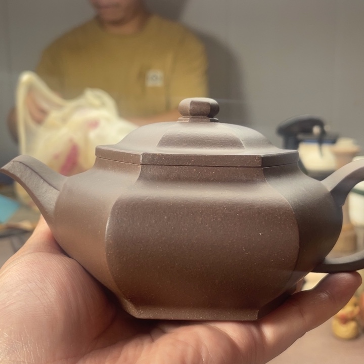茶壶紫砂大彬六方，紫泥