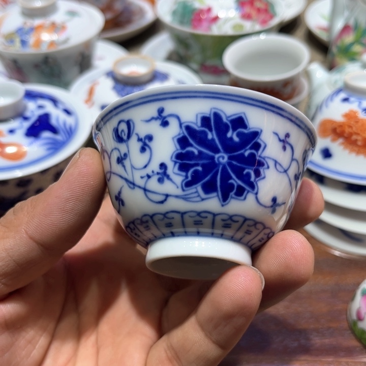 纯手绘精品盖碗杯