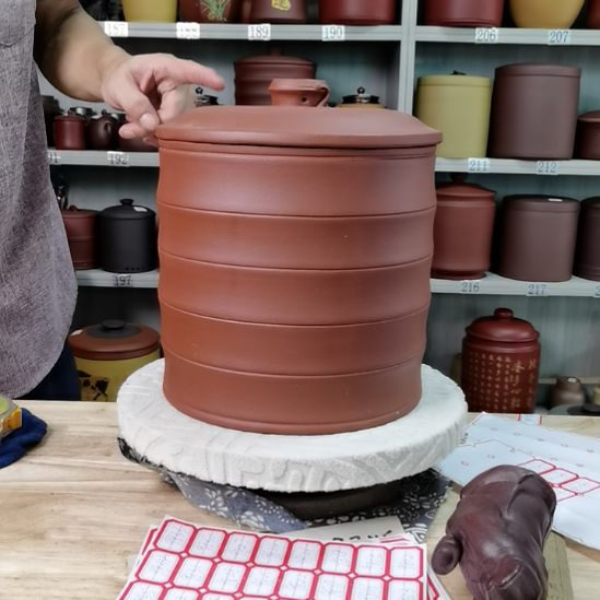 紫砂茶叶罐正品七饼竹节9778