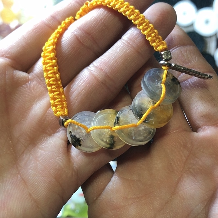 岫玉岫玉五帝钱手链未镶嵌
