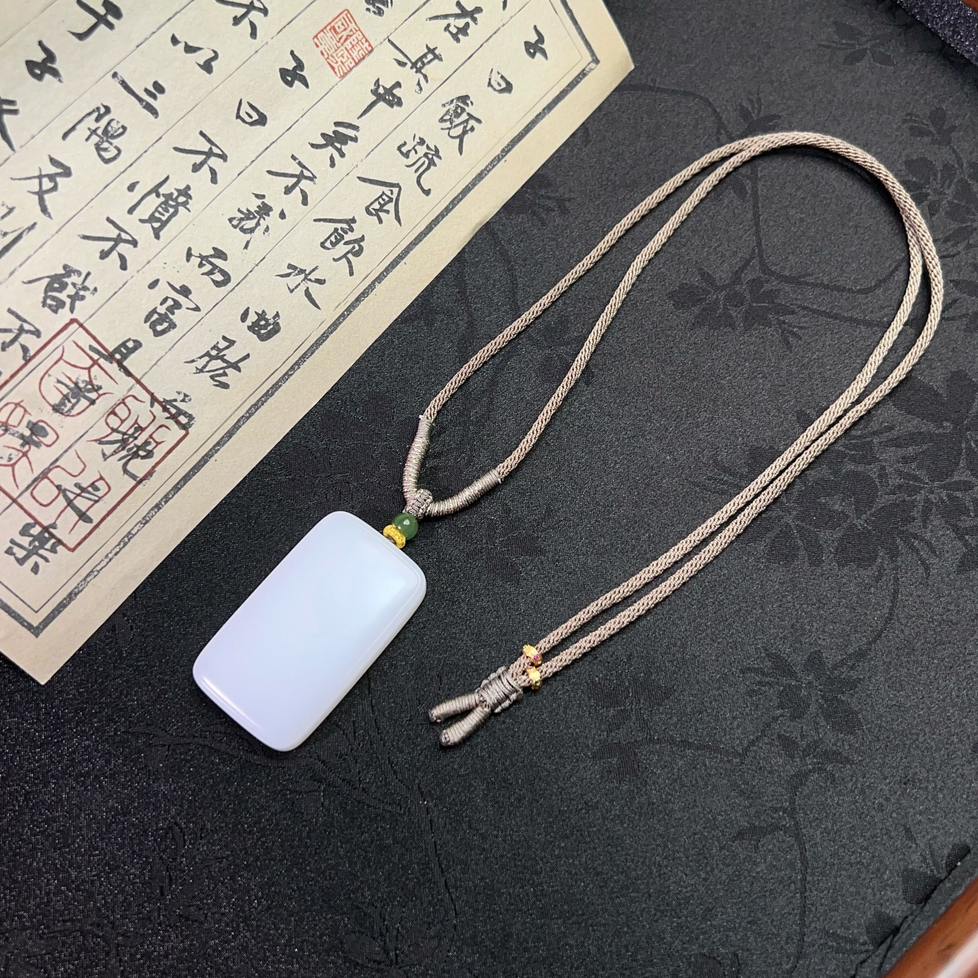 【冰坑收藏级】天然和田玉无事牌-JY1001-1（多样性发货）