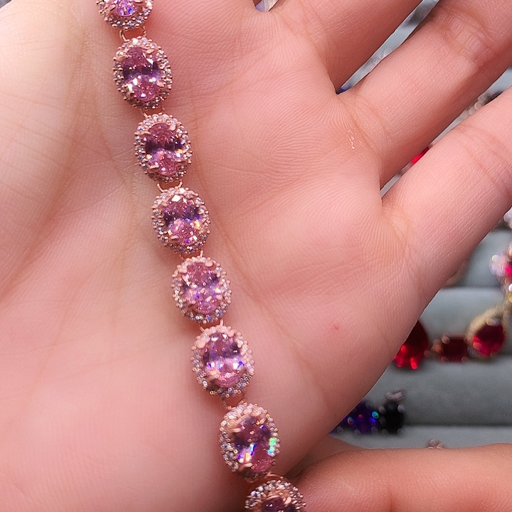 蓝宝石手链银S925镶嵌