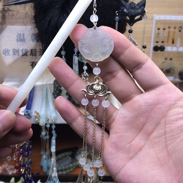 未镶嵌蛇纹石玉发簪