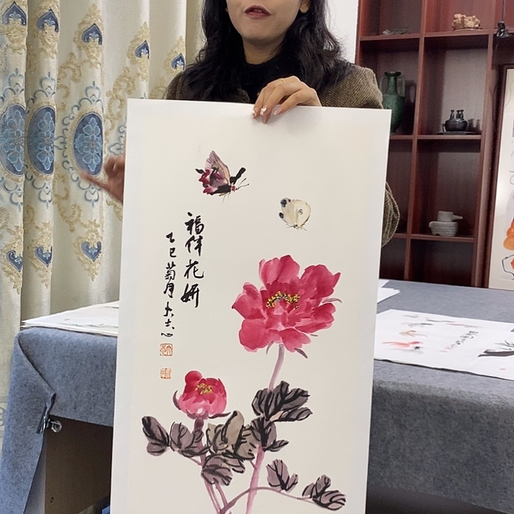 国画纯手绘国画写意作品34*68