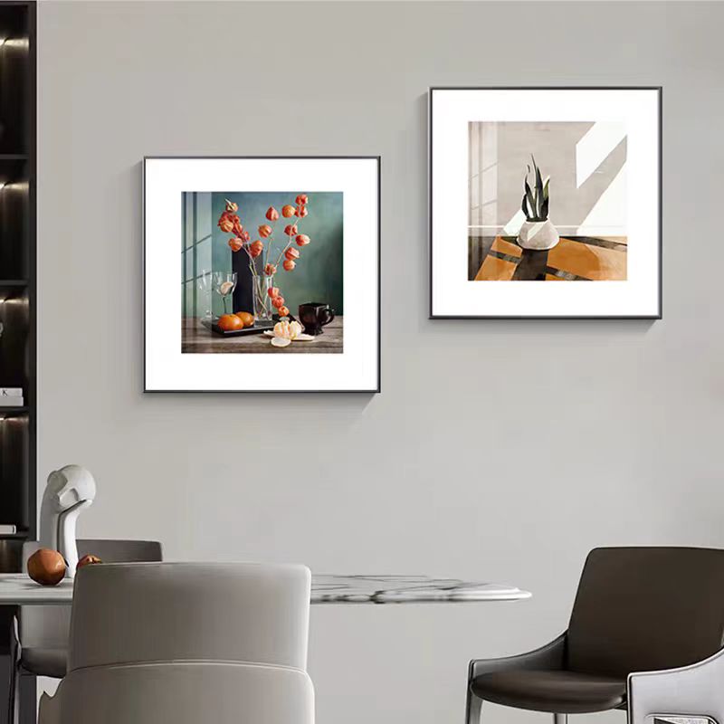 北欧餐厅装饰画现代简约客厅沙发背景墙砂岩画温馨卧室画