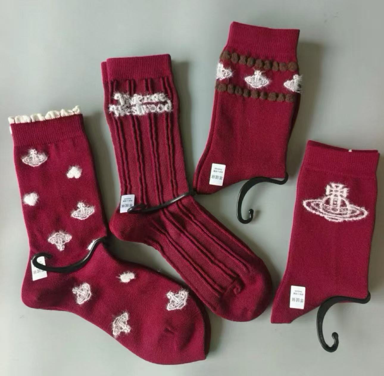 新年款红色咩绒冬季加厚-袜子