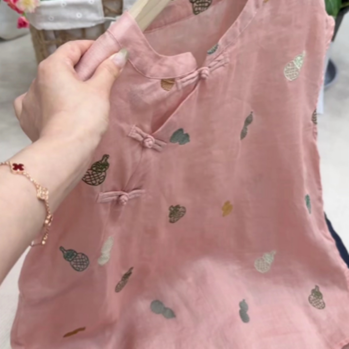 791-（现货-运费补贴）2025百搭减龄优雅时尚印花中式洋气夏季791