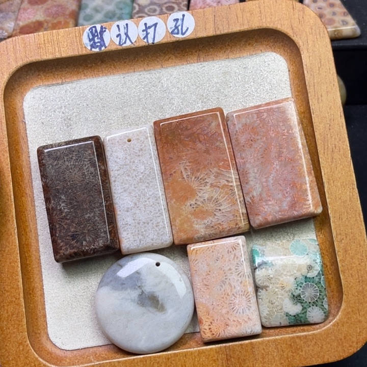 未镶嵌吊坠硅化珊瑚（珊瑚玉）