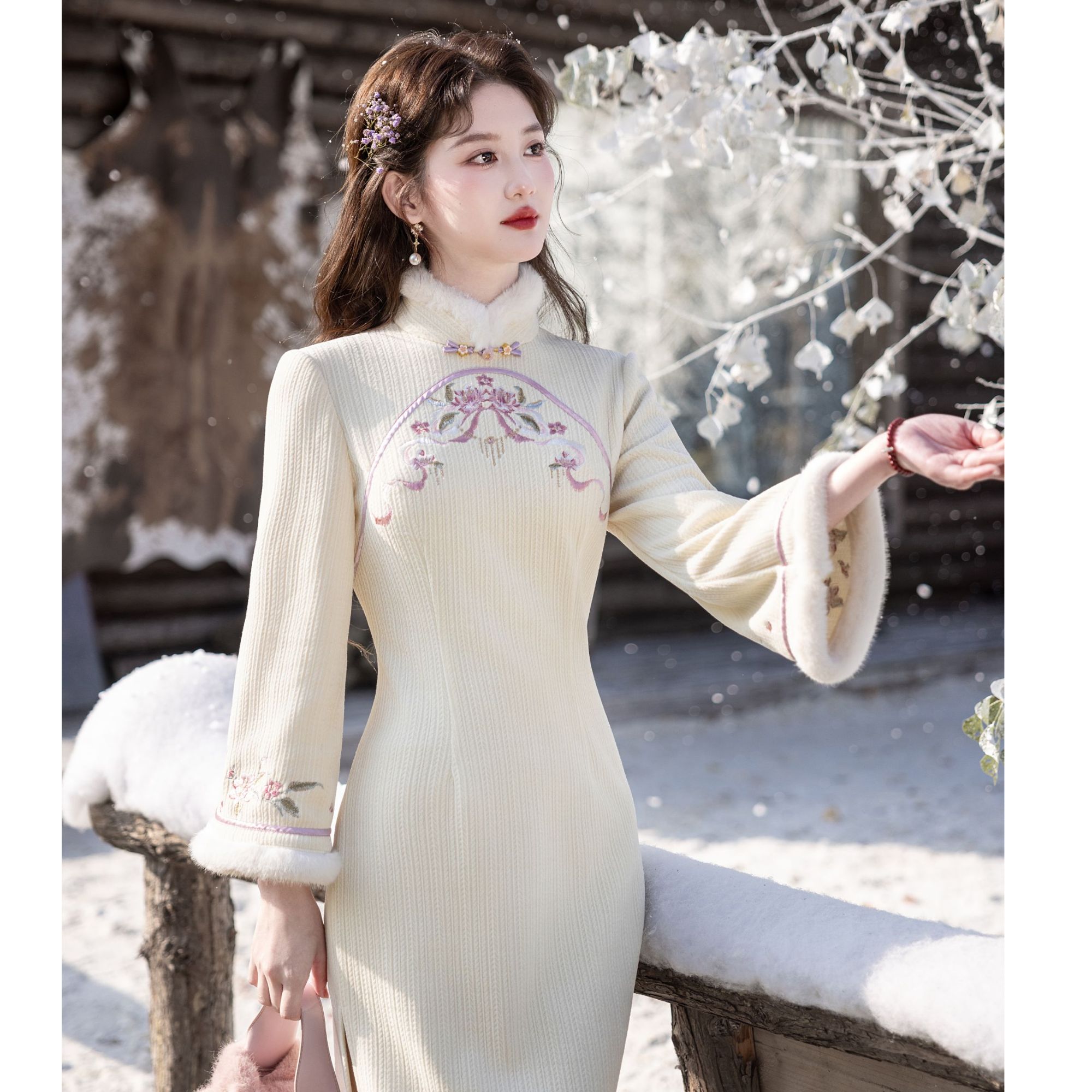 苏故里【倾城】加绒加厚冬款旗袍改良版日常百搭气质优雅修身显瘦