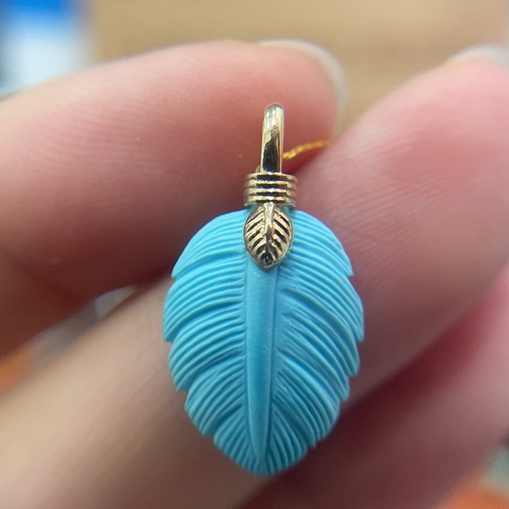 绿松石18K金镶嵌珠宝奇石