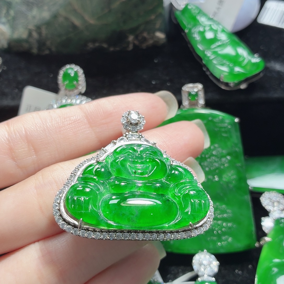 翡翠银S925镶嵌颈饰