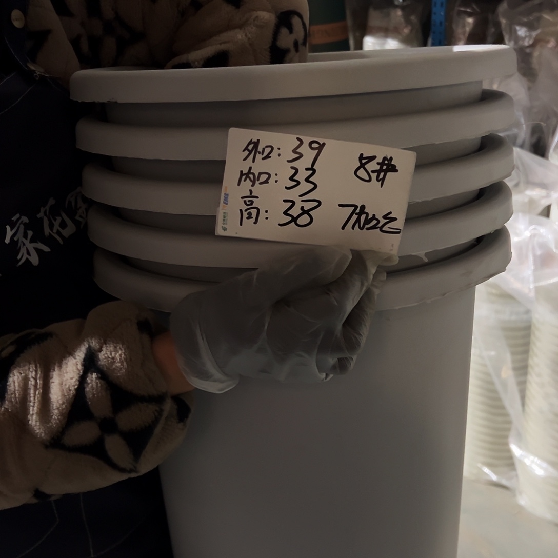 四季盆8#灰白色5个无托