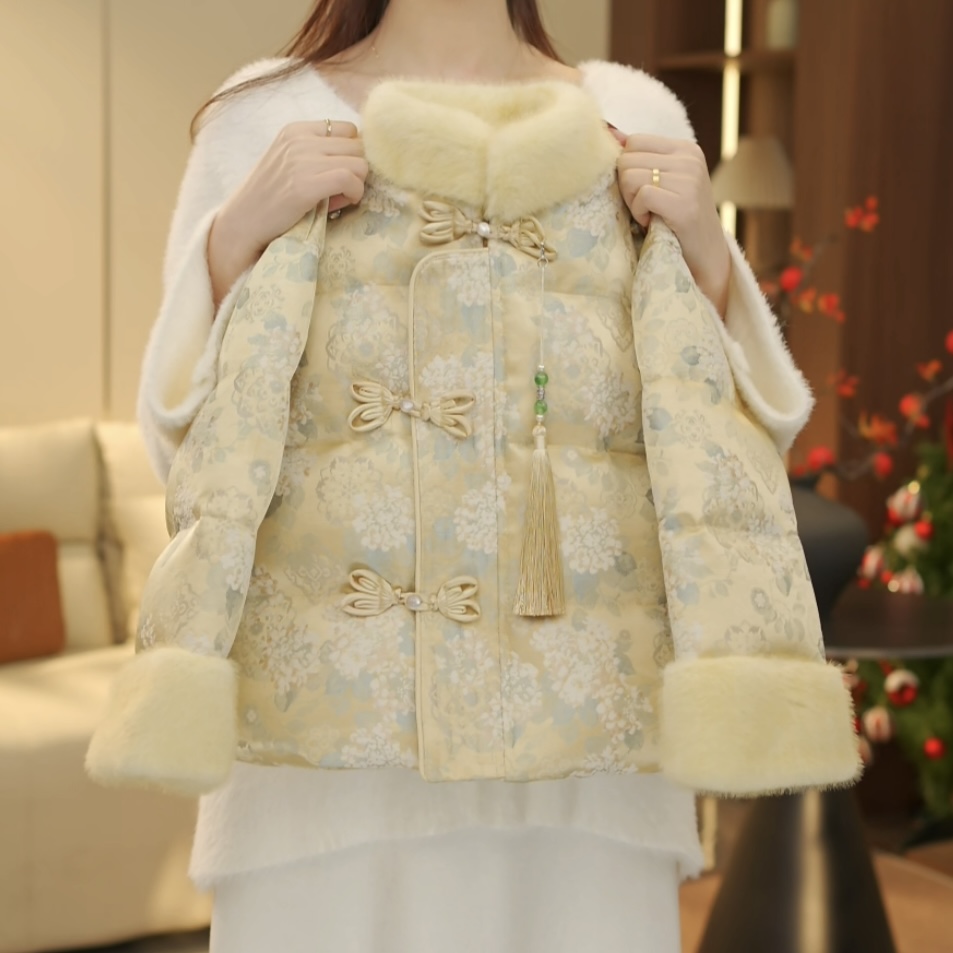 【新国标绒】波波鹅新中式中国风儿童羽绒服女童羽绒服