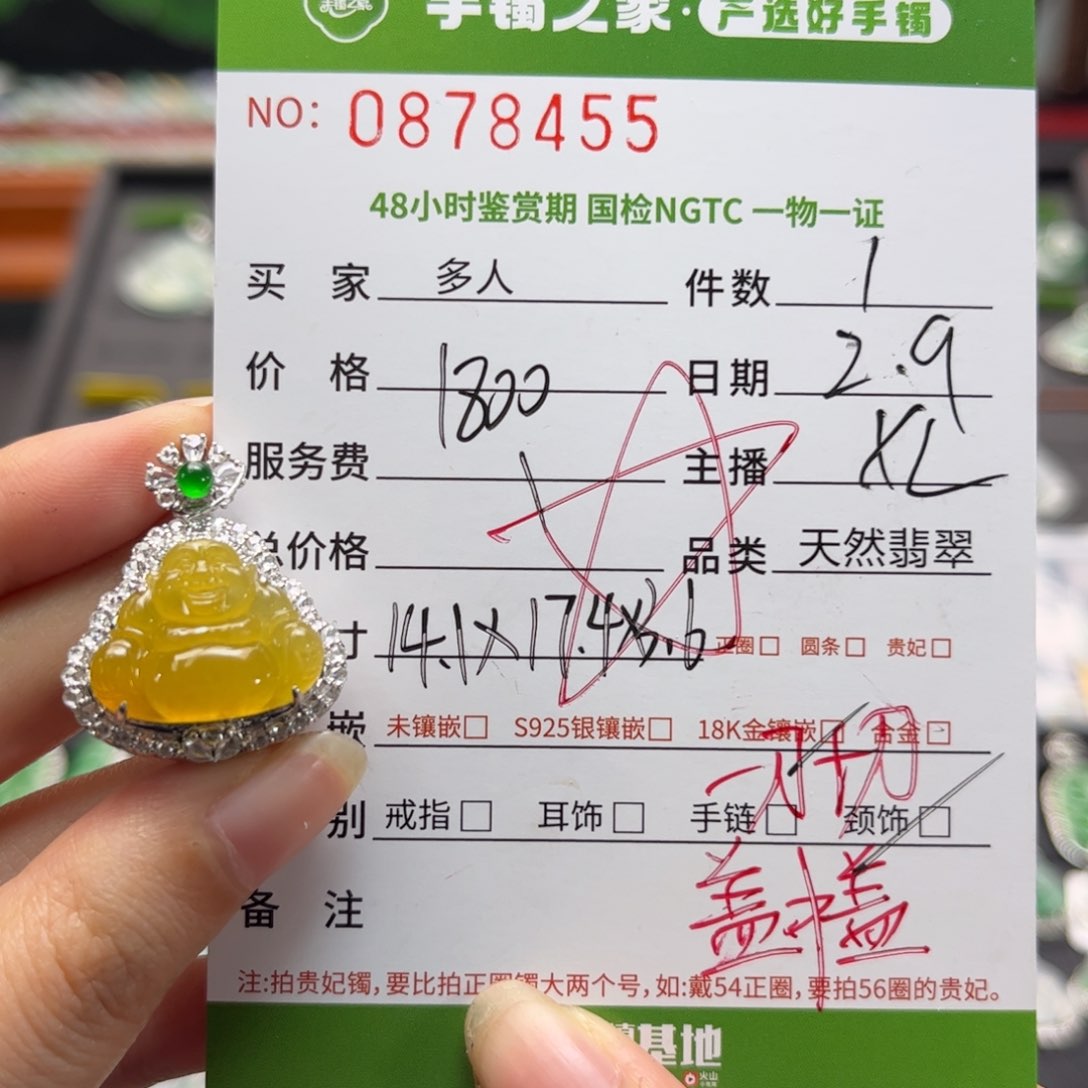【闪购商品】翡翠颈饰18K金镶嵌多人